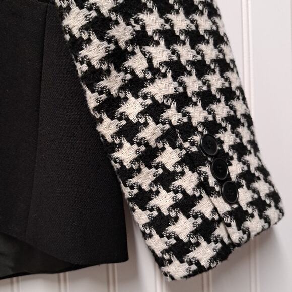 Talbots Blazer Suit Jacket Womens 14W Black White Houndstooth Wool Blend Career - Picture 11 of 16